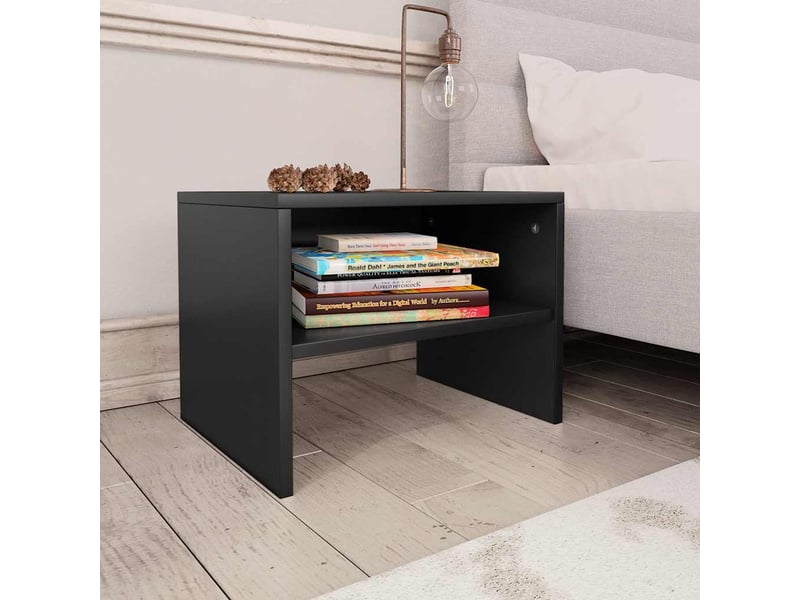  Lot de 2 tables de chevet - cabinet de chevet - table de nuit noir 40x30x30 cm bois d'ingénierie  - Conforama A