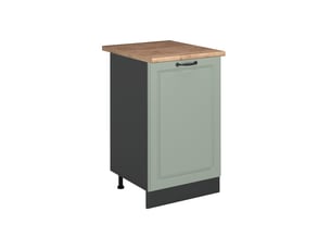 Vicco meuble bas de cuisine, mint campagneanthracite, 50cm plan de travail chêne doré