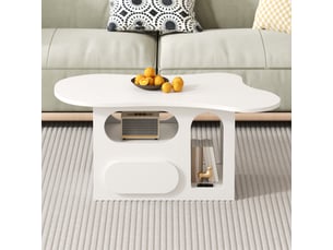 Table basse forme atypique coloris blanc <strong></strong> <strong></strong> - 45 cmx97 cm