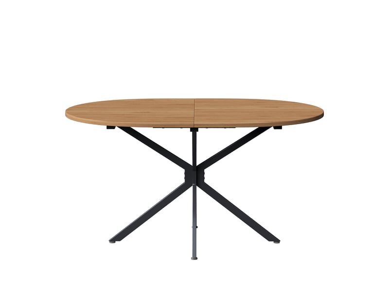  Table à manger ovale 120 x 80 x 75,5 cm, 4 à 6 personnes, mdf effet bois naturel et pieds métal Fay Lum - Conforama R
