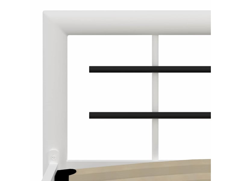  Lit simple- lit adulte -  cadre de lit sans matelas blanc et noir métal 100x200 cm  - Conforama D