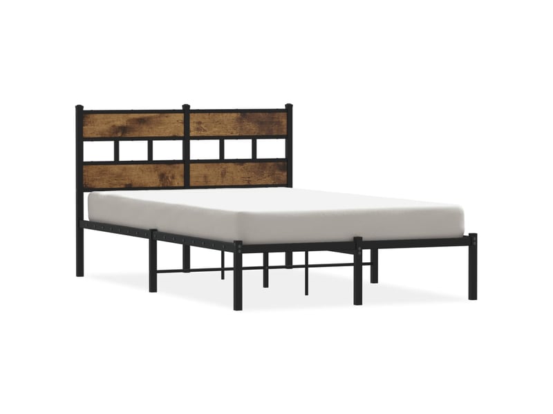  Lit double- lit adulte -  cadre de lit en métal sans matelas chêne fumé 120x190 cm  - Conforama A