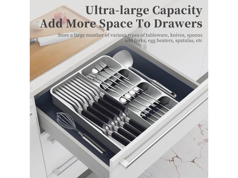 Range-couverts extensible pour tiroir – gris - Conforama D