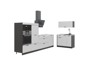Vicco cuisine, blanc campagneanthracite, 380cm, pt marbre