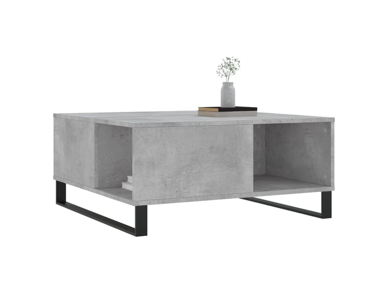  Table basse - table de salon - table à thé gris béton 80x80x36,5 cm bois d'ingénierie  - Conforama C