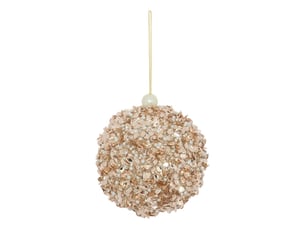 Boule de noël séquins et perles dorés d. 100 mm