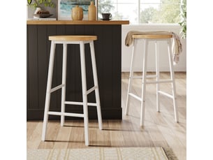 tabouret de bar <strong>STILVORA</strong> - blanc hauteur d'assise 63 cm vendu Par paire