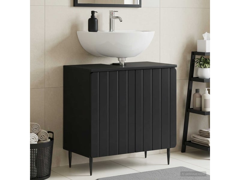  Meuble sous lavabo de salle de bain zwolle noir cf64954  - Conforama B