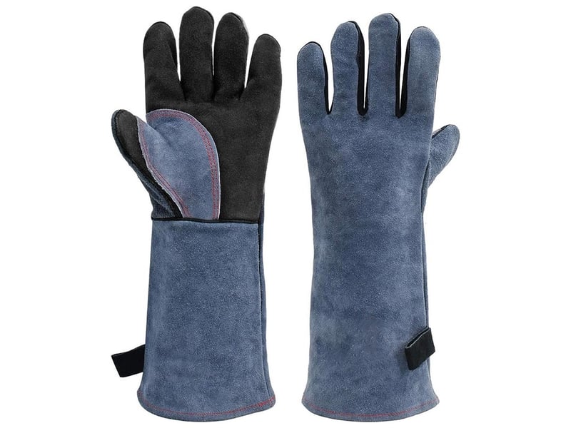 Gants de soudage en cuir pour barbecue, four, cheminée et tig – 40cm 16 pouces - Conforama A