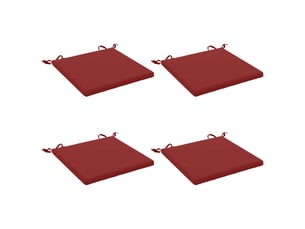 Lot de 4 coussins de siège, coussins d'assise soest 100 % polyester bordeaux cf60357