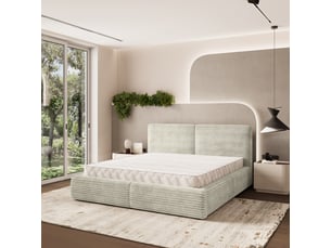 Lit coffre 180x200 cm <strong>MASSENO</strong> <strong></strong> coloris gris