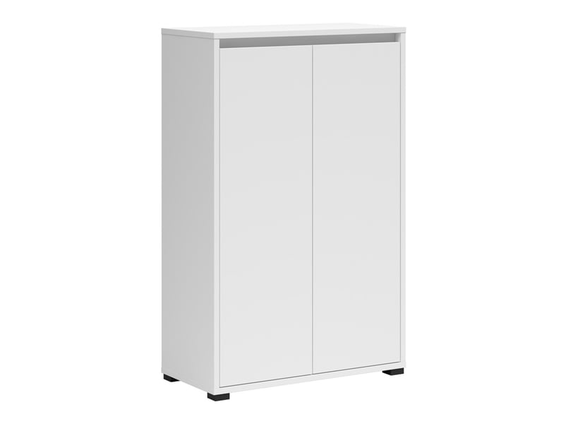  Armoire à chaussures 2 portes avec étagères coloris blanc - longueur 70 x profondeur 34 x hauteur 108,3 cm  - Conforama A