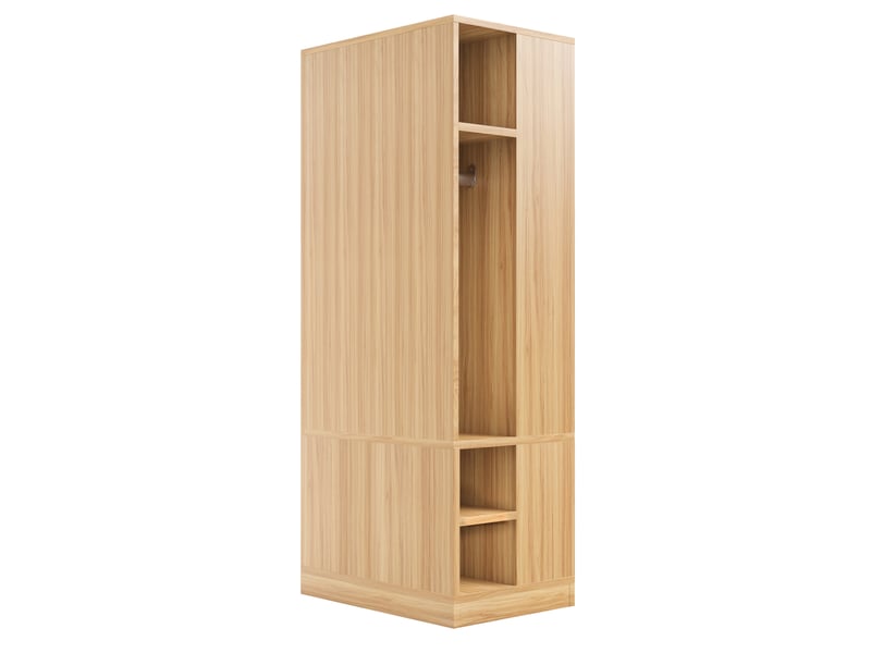  Armoire 1 porte 70x50x170 cm coloris bois clair avec 2 tiroirs  - Conforama E