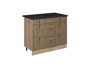 Vicco meuble cuisine, chêne artisanchêne doré, 100cm plan de travail anthracite