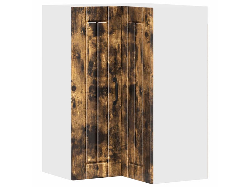 Meuble mural de cuisine, armoire d'angle cuisine lucca chêne fumé 57x57x80cm - Conforama A