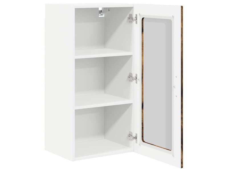 Meuble mural de cuisine, cabinet en verre mural 2 pcs chêne fumé bois d'ingénierie shl9514 - Conforama E