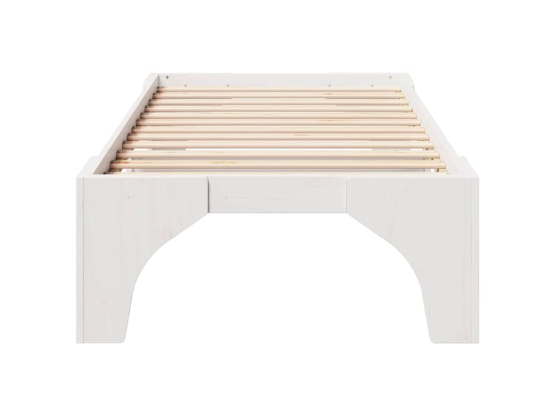 Lit simple- lit adulte -  cadre de lit blanc 80 x 200 cm pin massif  - Conforama D