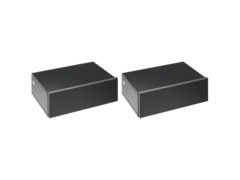  Ensemble de 2 tables de chevet flottantes modernes en bois pour chambre à coucher, 40 x 30 x 15 cm, noires  - Conforama B