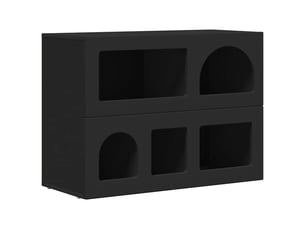 Buffet - bahut - meuble de rangement elst noir 80,5 x 35 x 59 cm bois d'ingénierie