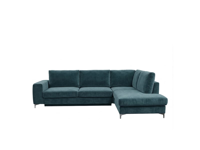  Canapé angle droit fiesole en velours bleu pétrole - 4 places 3CA52.PI.4AC.D.24 - Conforama A