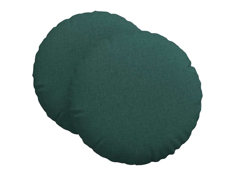 Lot de 2 coussins de siège, coussins décoratifs tissu vert foncé ø60 x 21 cm cf59876 - Conforama A