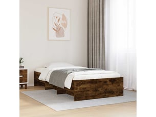 Lit adulte, lit simple, cadre de lit chêne fumé 80x200cm bois d'ingénierie cf6016