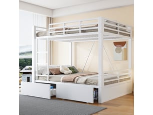Lit superposé 140x200 cm <strong></strong>  <strong>CozyNest</strong> coloris blanc
