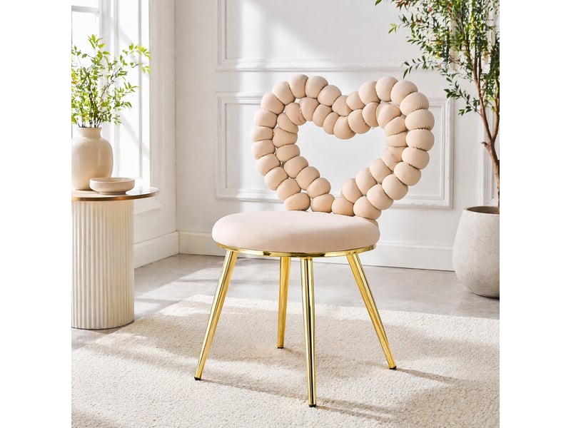 Lot de 2 chaises de salle à manger,44x54x81 cm,velours,beige clair - Conforama B