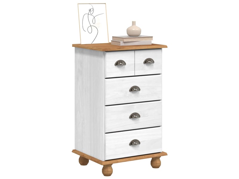  Commode chambre adulte, armoire à tiroirs 5-tiroir askim blanc 48,5x40x79 cm  - Conforama A