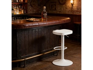 tabouret de bar assise réglable en hauteur <strong>STILVORA</strong> - blanc hauteur d'assise 60 cm vendu A l'unité