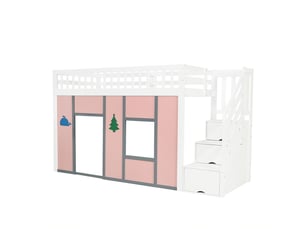 Lit mezzanine 90x200 cm SOGEU   coloris bicolore