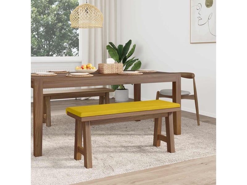  Coussin de banc, coussin d'assise, coussin de canapé velours jaune profondeur 35 cm cf53908  - Conforama C