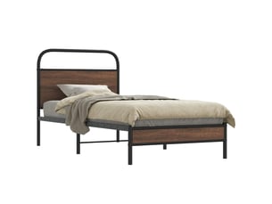 Lit adulte, lit simple, cadre de lit sans matelas 100x200cm chêne marron cf10541