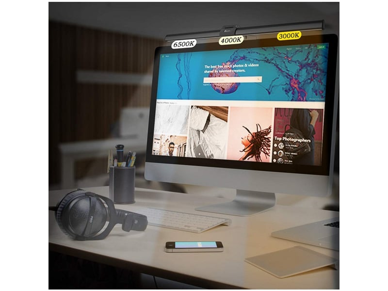  Lampe de bureau led pour écran pc – alimentée par usb, noir  - Conforama D