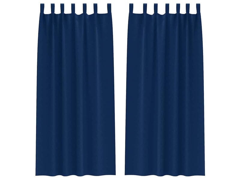 Lot de 2 rideaux occultants, rideaux black-out avec anneaux bleu foncé 260 x 140 cm cf44607 - Conforama A