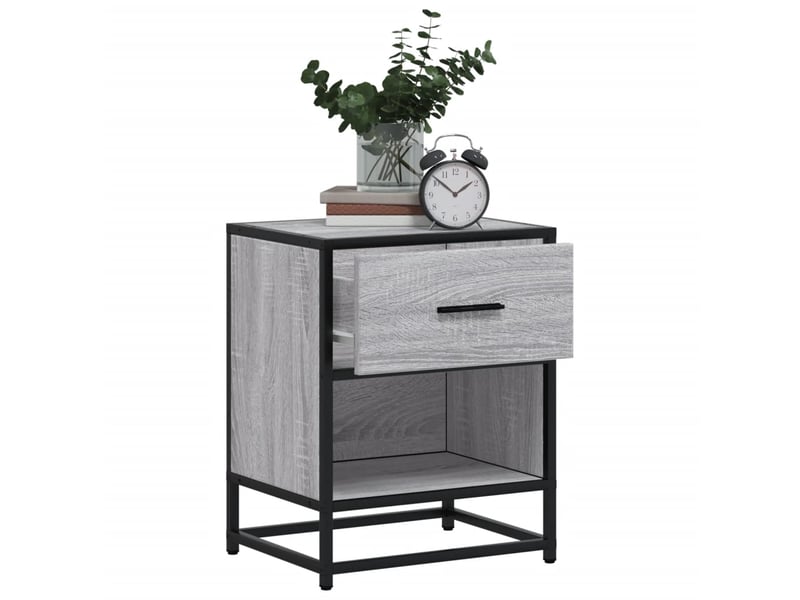  Lot de 2 tables de chevet - cabinet de chevet - table de nuit sonoma gris 40x31x50 cm bois ingénierie  - Conforama C