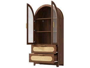Buffet 2 porte(s) 2 tiroir(s) - 115 cm coloris bois foncé