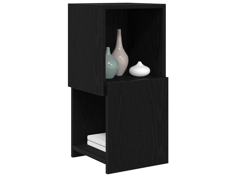  Meuble d'angle, meuble de rangement salon 30,5x30x65cm bois d'ingénierie chêne noir  - Conforama C