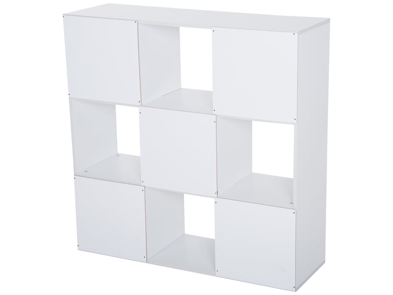  Étagère à 3 niveaux, meuble de rangement à 9 cases, étagère autoportante, séparateur de pièce, étagère d'exposition, 91,5 x 29,5 x 91,5 cm, bois  - Conforama B