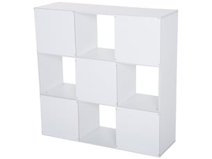 Étagère à 3 niveaux, meuble de rangement à 9 cases, étagère autoportante, séparateur de pièce, étagère d'exposition, 91,5 x 29,5 x 91,5 cm, bois
