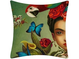 Lot de 4 housse de coussin - 4 pièces peinture à l'huile autoportrait coton lin taie d'oreiller voiture, coussin canapé, canapé, - lit 18 x 18, 45 x 45 cm, vert
