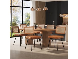 Lot de 6 chaises de salle à manger,61x46x79 cm,style rétro,similicuir,marron