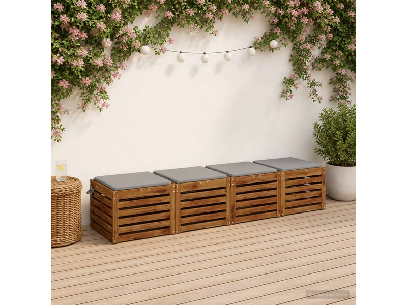  Lot de 4 coussins de siège, coussins d'assise soest 100 % polyester gris cf60415  - Conforama B