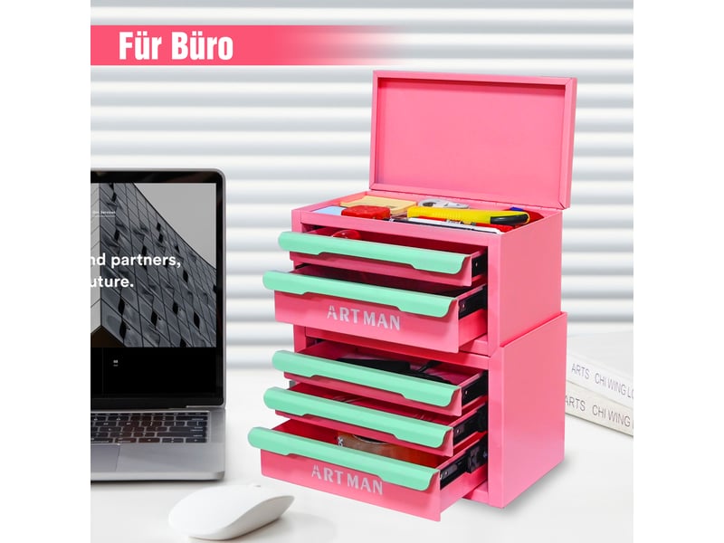  Organisateur de bureau en acier à 5 tiroirs 28.5 x 15.8 x 32 cm W3655P451451 - Conforama B