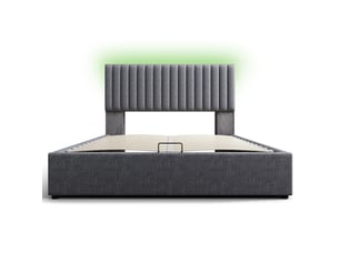 Lit coffre 90x200 cm DZMDIP   coloris gris