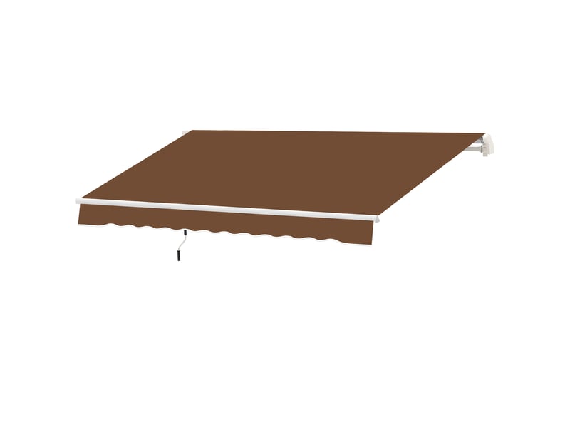  Store mural avec bras articulé et manivelle, structure robuste en aluminium et toile en polyester, 295 x 245 cm, couleur café  - Conforama B