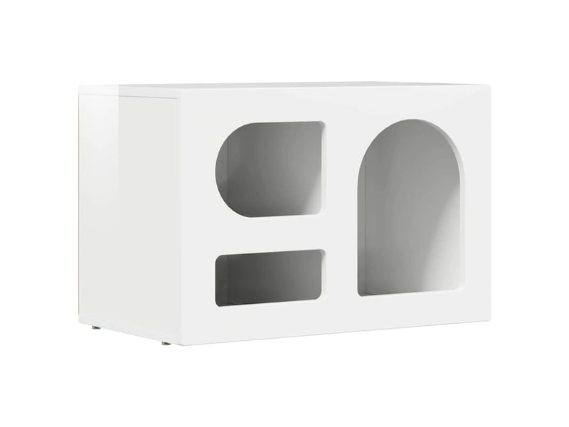  Meuble tv - banc tv - meuble de rangement elst 60 x 35 x 40 cm blanc brillant bois d'ingénierie  - Conforama A