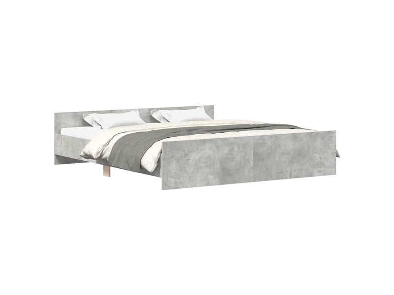  Lit double- lit adulte -  cadre de lit sans matelas gris béton 160x200 cm  - Conforama A
