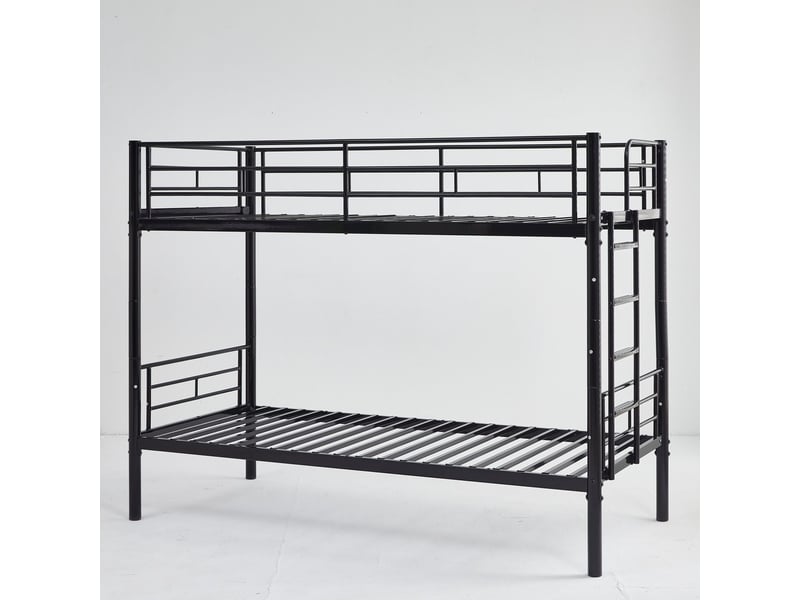 Lit superposé enfant 90x200, sécurité renforcée lit superposé, structure métal, transformable deux lits simples  - Conforama A