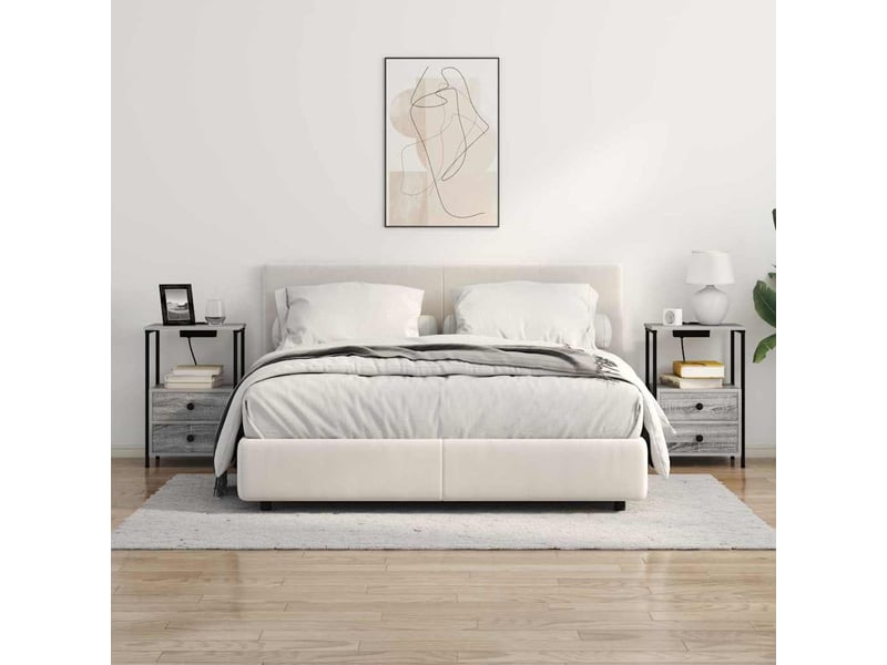  Table de chevet avec tiroir 2 pièces gris sonoma 40 x 31 x 60 cm  - Conforama D